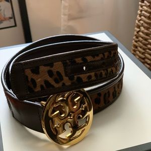 *Authentic Tory Burch* Leopard Calf Hair Belt.